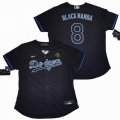 Women Nike Los Angeles Dodgers 8 Black Mamba Black Majestic baseball jersey