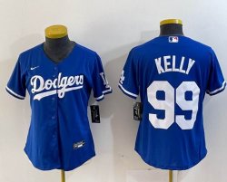 Youth Los Angeles Dodgers #99 Kelly Nike blue majestic baseball Jersey-BD