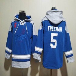 Los Angeles Dodgers #5 Freddie Freeman blue gray Hooded Sweatshirt