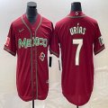 2023 World Cup Mexico #7 Julio Urias red majestic baseball jerseys 101