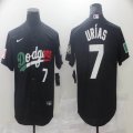 Nike Los Angeles Dodgers #7 Julio Urias black fashion majestic baseball jersey-BD