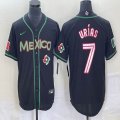 2023 World Cup Mexico #7 Julio Urias black majestic baseball jerseys 156