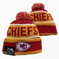 2024 Kansas City Chiefs yellow red NFL Sports Cuffed Knit Hats 01