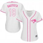 2017 Women Toronto Blue Jays #19 Jose Bautista white majestic mlb jersey