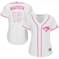 2017 Women Toronto Blue Jays #19 Jose Bautista white majestic mlb jersey