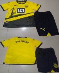 2023-2024 Dortmund club yellow black kid soccer jerseys home