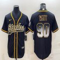 Nike Pittsburgh Steelers #90 T. J. Watt Black baseball jerseys Joint name-BD 02