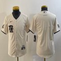 Youth Nike Texas Rangers blank beige majestic baseball jerseys city version