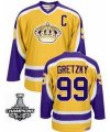 Los Angeles Kings #99 Wayne Gretzky Yellow With Purple 2014 NHL champion Jersey