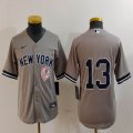 Women Nike New York Yankees #13 gray majestic baseball Jersey-BD 01