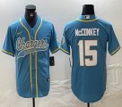 Nike Chargers #15 Ladd McConkey skyblue baseball Joint name -BD