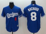 Los Angeles Dodgers #8 Manny Machado Blue majestic Baseball Jerseys