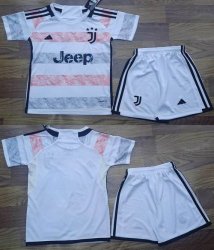 2023-2024 Juventus club white gray kid soccer jerseys away