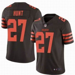 Custom Cleveland Browns #27 Kareem Hunt brown Nike Color Rush Limited Jerseys