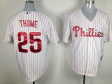 Philadelphia Phillies #25 Jim Thome Red Strip MLB Jerseys