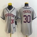 Youth Nike Houston Astros #30 Kyle Tucker gray baseball jerseys -BD 01