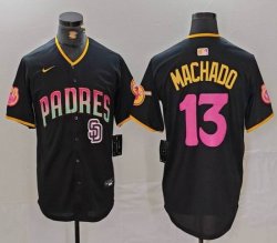 Nike Pittsburgh Pirates #13 Manny Machado black pink majestic baseball jerseys Joint name-BD