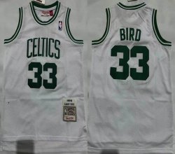 Youth Boston Celtics #33 Larry Bird white throwback nba jersey-XD