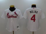 Women St.Louis Cardinals #4 Yadier Molina white Road Mothers Day Flex Base Jersey