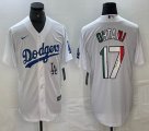 Los Angeles Dodgers #17 Shohei Ohtani Nike white throwback majestic baseball Jersey-BD 09