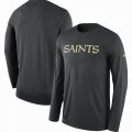 Men's New Orleans Saints Nike Heathered Charcoal Sideline Seismic Legend Long Sleeve T-Shirt