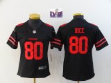 Women San Francisco 49ers #80 Jerry Rice nike black Color Rush Limited Jersey