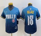 Youth Nike Philadelphia Phillies #18 Rojas skyblue majestaic baseball jersey city version-BD 03