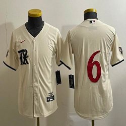 Youth Nike Texas Rangers #6 beige majestic baseball jerseys city version