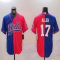 Buffalo Bills 17# Josh Allen blue red split nike baseball jerseys Joint name-BD