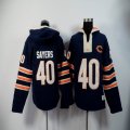 Chicago Bears #40 Gale Sayers dark blue nfl Hooded Sweatshirt