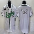 Nike Eagles blank white baseball jerseys Joint name C patch-BD 03