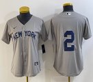 Women Nike New York Yankees #2 Derek Jeter gray majestic baseball jerseys