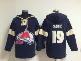 Colorado Avalanche #19 Joe Sakic blue Ice Hockey hooded sweatshirt