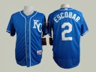 Kansas Royals Alcides Escobar #2 blue mlb baseball jersey