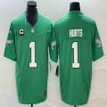 Nike Eagles #1 Jalen Hurts green throwback Color Rush Limited Jersey-BD 01