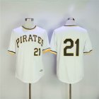 Pittsburgh Pirates #21 Roberto Clemente white throwback mlb jersey