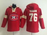 Montreal Canadiens P.K Subban 76# Red Ice hockey Hooded Sweatshirt