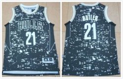 Chicago Bulls Jimmy Butler #21 black luminous new basketball jerseys