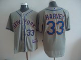 MLB New York Mets 33# Harvey Grey Jersey