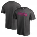 Men's Atlanta Braves Fanatics Branded Heather Gray 2018 Mother's Day Pink Wordmark T-Shirt