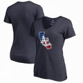 Women's Oakland Athletics Fanatics Branded Navy 2018 Memorial Day Banner State Plus Size V-Neck T-Shirt