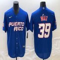 Puerto Rico Baseball #39 Edwin Diaz blue 2023 World Baseball Classic Replica Player Jersey 06