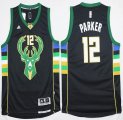 Milwaukee Bucks #12 Jabari Parker black Adidas basketball Jersey