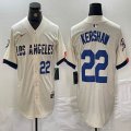 Nike Los Angeles Dodgers #22 Clayton Kershaw beige fashion majestic baseball Jerseys-BD 02