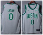 Nike Boston Celtics #0 Jayson Tatum white gray basketball jersey