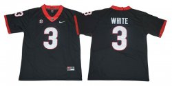 Georgia Bulldogs #3 White black college football jersey