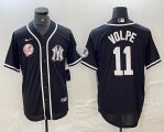 Nike New York Yankees #11 Anthony Volpe black majestic baseball Jerseys Joint name 02