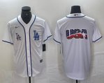 Nike Los Angeles Dodgers blank white MLB baseball Jersey Joint name -BD 10