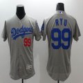 2016 Los Angeles Dodgers 99# Hyun-Jin Ryu gray elite basketball jersey