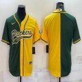 Nike Green Bay Packers blank gree yellow splits baseball jerseys Joint name-BD 01